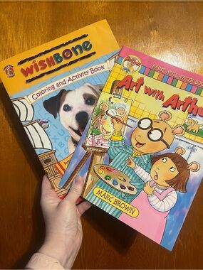 Wishbone & Arthur Kids Coloring Activity Books - Yellow and Pink